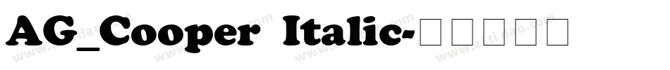 AG_Cooper Italic字体转换